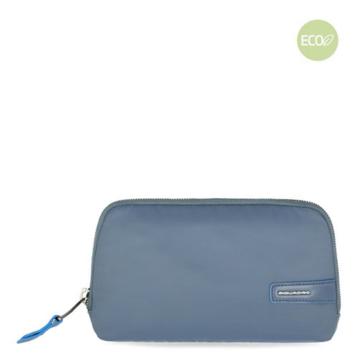 Immagine di Pochette media con fianco in tessuto e pelle azzurro