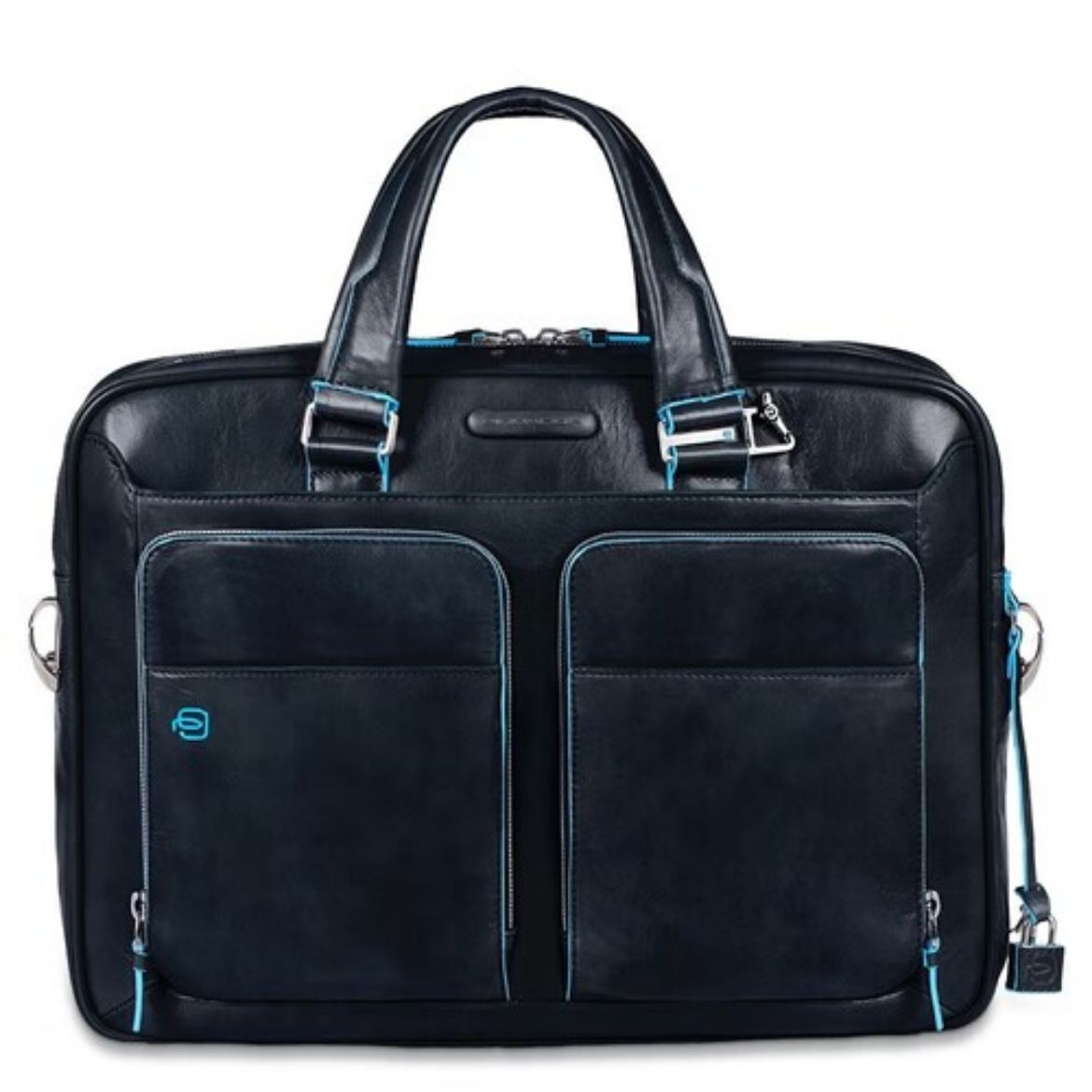 Immagine di Borsa sottile a due manici porta computer blu notte
