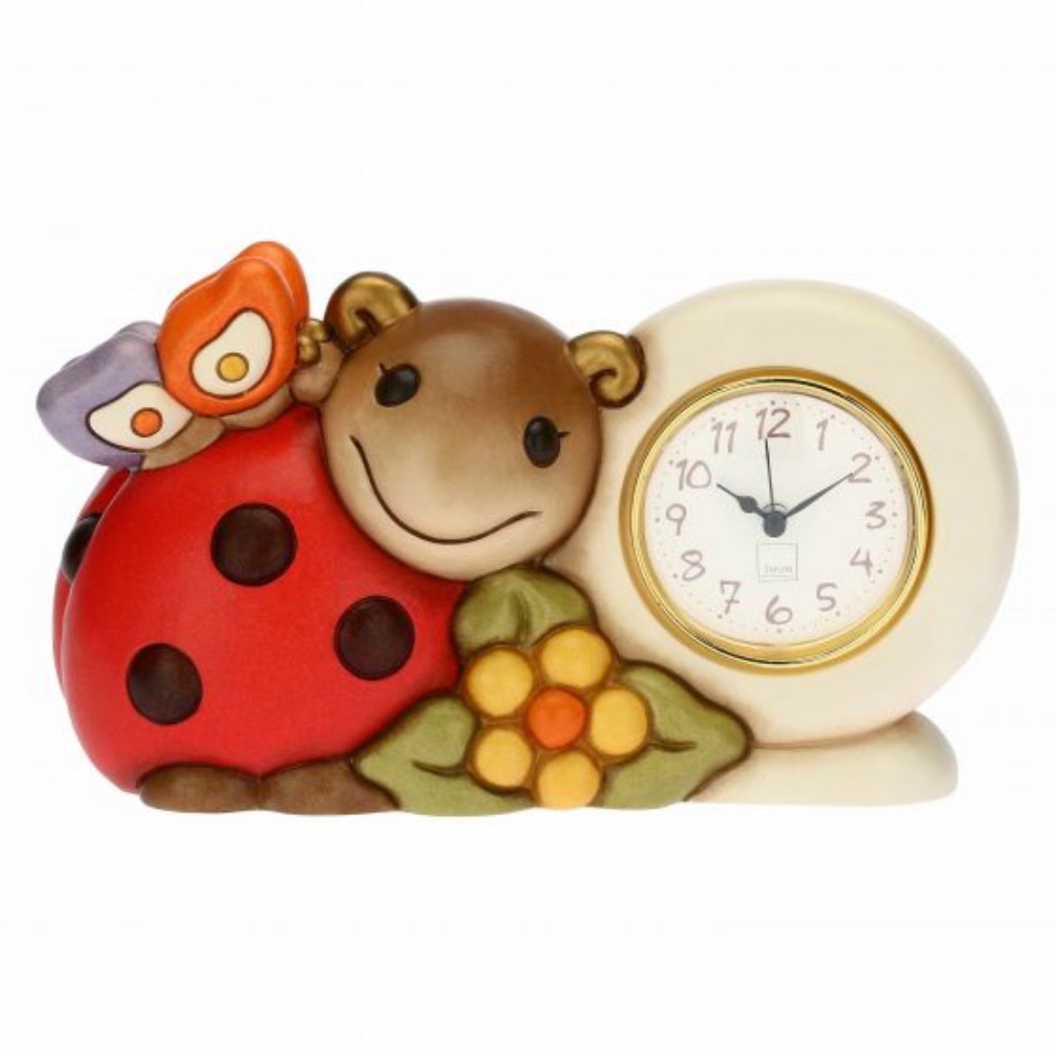 Immagine di Orologio da tavolo con coccinella in ceramica, medio