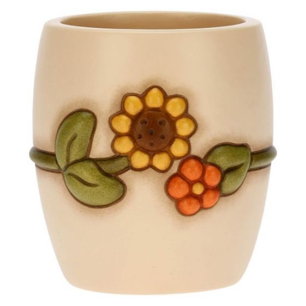 Immagine di Portaspazzolini con girasole in ceramica Country