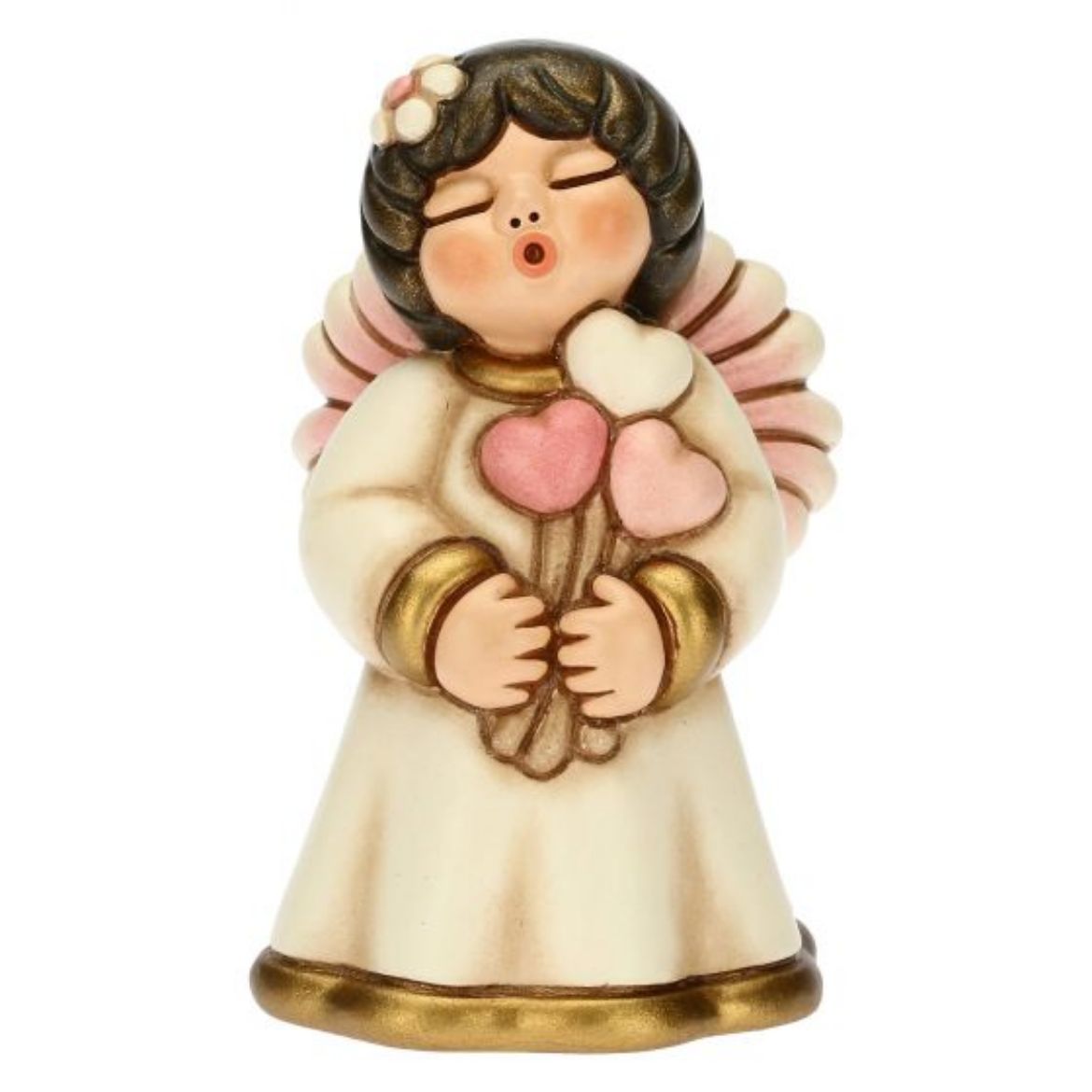 Immagine di Angelo lei con cuori in ceramica