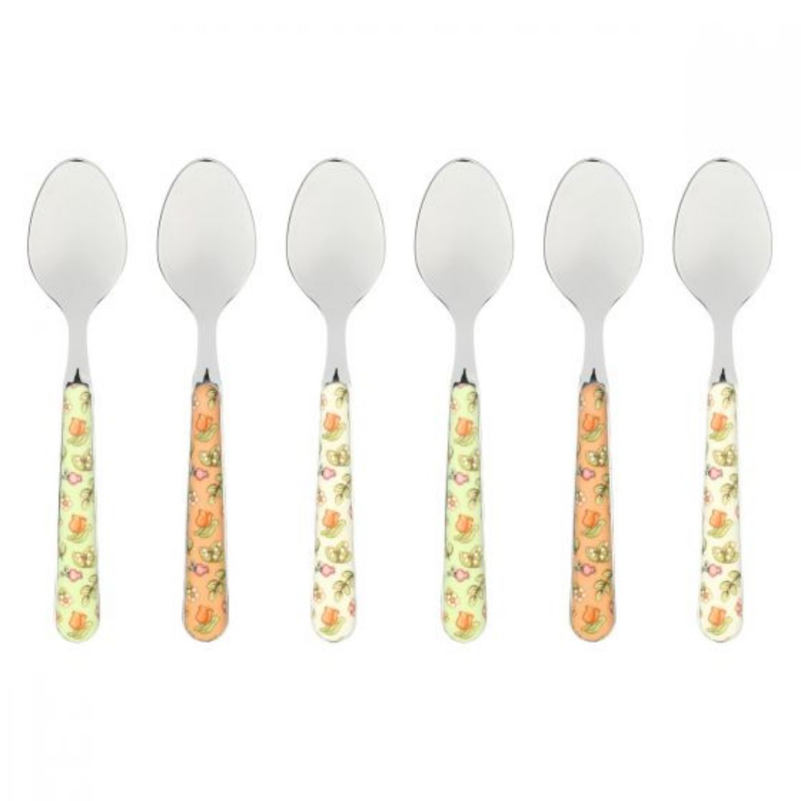 Immagine di Set 6 cucchiaini decorati in acciaio inox Country