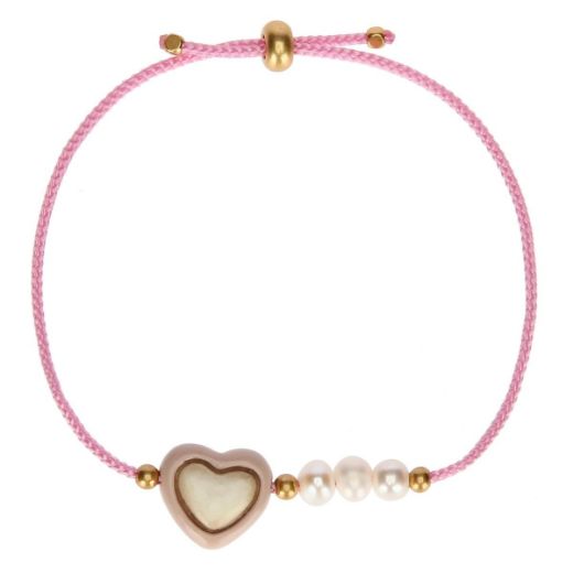 Immagine di Bracciale con cuore rosa