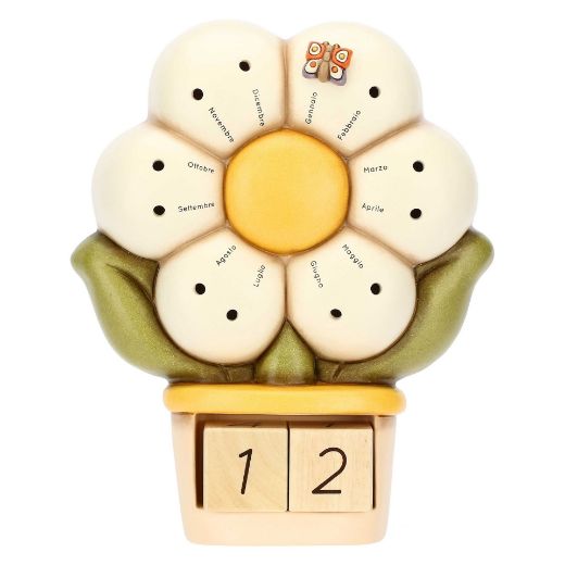 Immagine di Calendario con margherita e farfalla Ella in ceramica Country