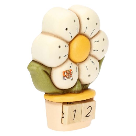 Immagine di Calendario con margherita e farfalla Ella in ceramica Country