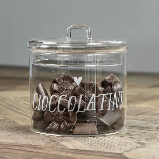 Immagine di BARATTOLO CIOCCOLATINI CUORE D.12CM
