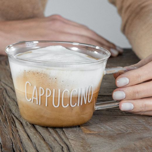 Immagine di SET 2 TAZZE IN VETRO 280ML CAPPUCCINO