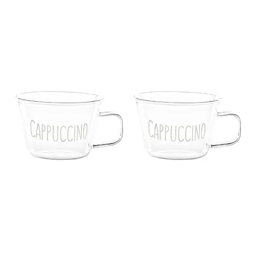 Immagine di SET 2 TAZZE IN VETRO 280ML CAPPUCCINO