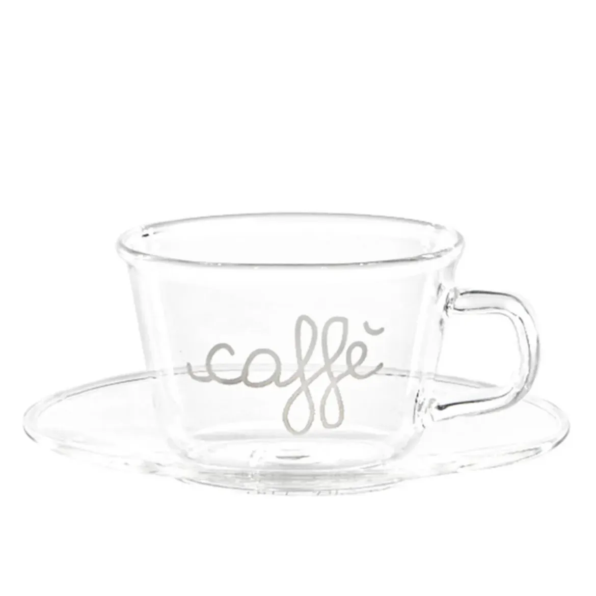 Immagine di SET 2 TAZZE C/P IN VETRO 100ML PAUSA CAFFE
