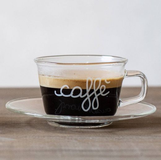 Immagine di SET 2 TAZZE C/P IN VETRO 100ML PAUSA CAFFE