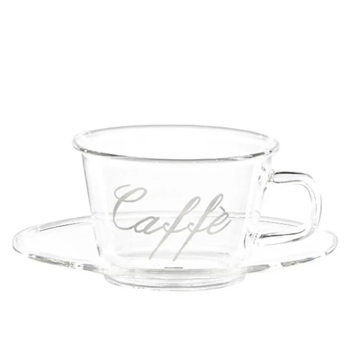 Immagine di SET 2 TAZZE C/P IN VETRO 100ML CAFFE CUORI