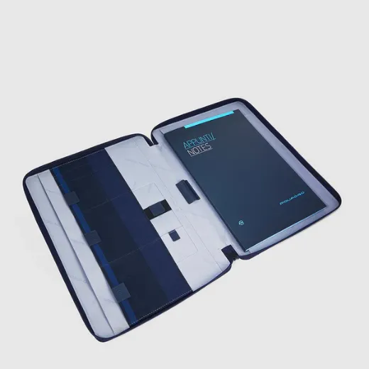 Immagine di Portablocco in tessuto riciclato e pelle con scomparto per iPad®Pro 12,9"