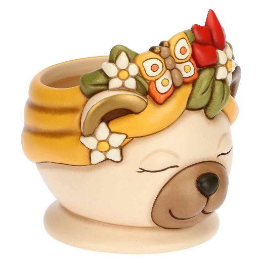 Immagine di Coprivaso Tina corona con peperoncini e farfalla Leyla in ceramica, grande