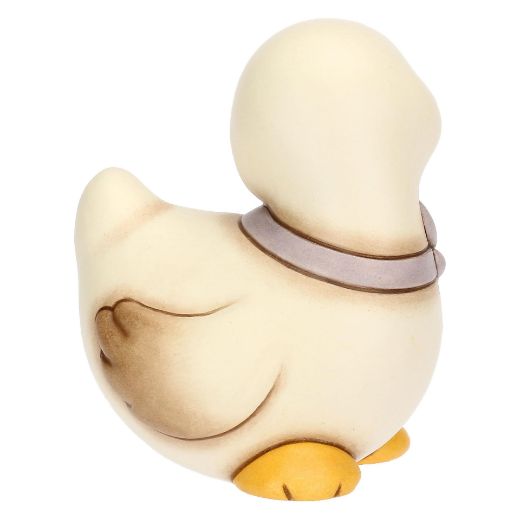 Immagine di Oca Julie in ceramica con fiocco lilla seduta