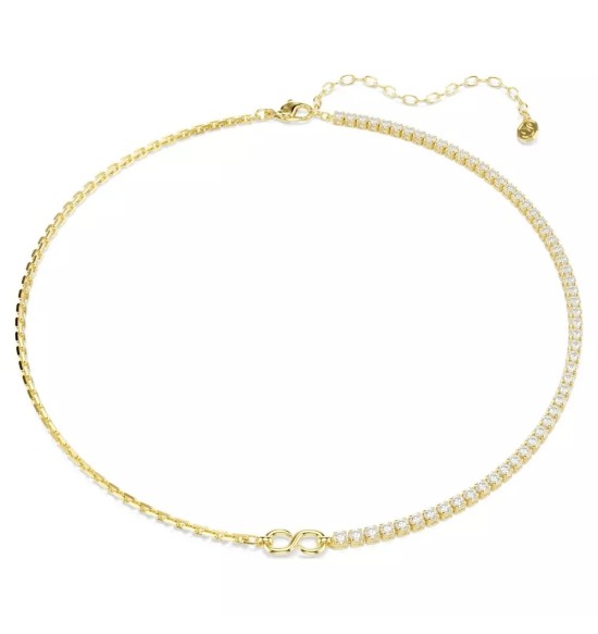 Collana Matrix Taglio Round, Bianca, Finitura oro 18K