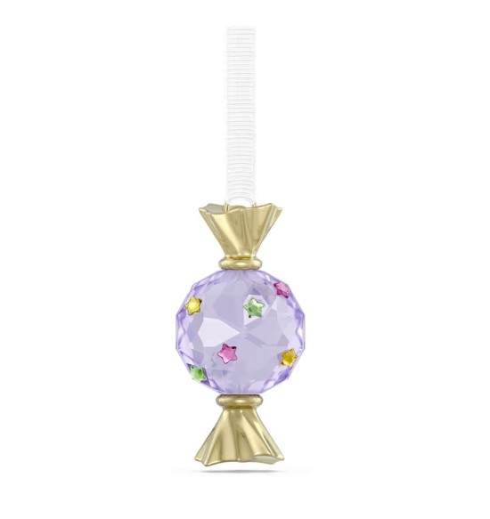 Holiday Cheers Dulcis Decorazione Caramella Viola Collana Matrix Taglio Round, Bianca, Finitura oro 18K
